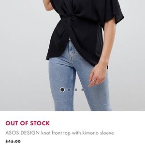 KNOT FRONT BLACK KIMONO STYLE TOP